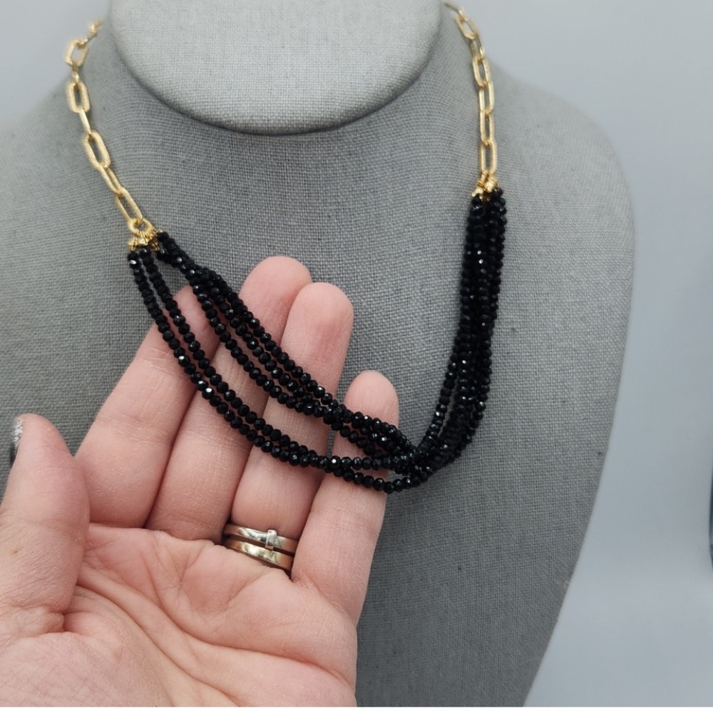 Ann Taylor Black and Gold Necklace Collection - Picture 3 of 5